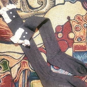 Bit & Brindle theigh-high Grey socks NWOT